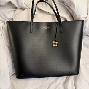 Kate Spade Do It All XL Black Tote Bag with spade charm